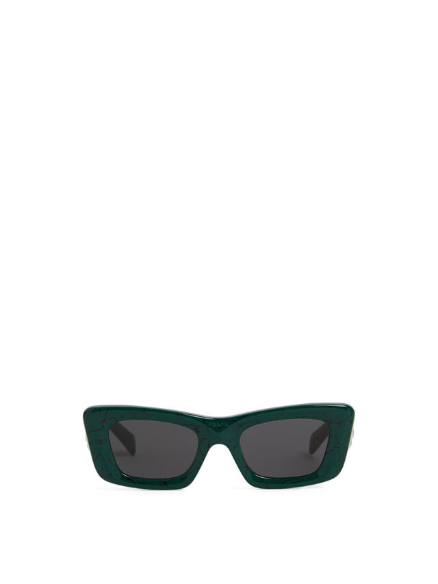 Rectangular Geometric Acetate Sunglasses