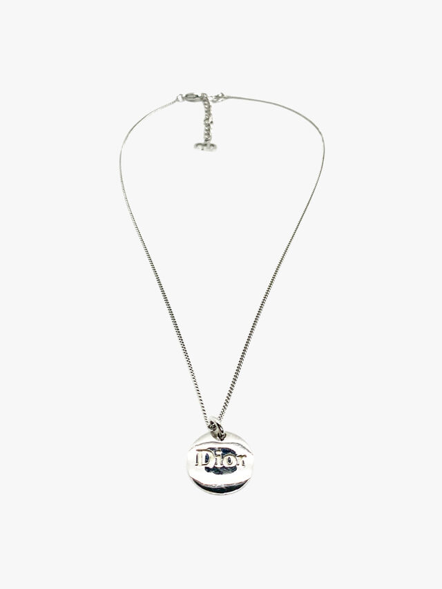 Vintage Dior Logo Pendant Necklace