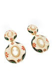 Vintage Moschino Enamel and Mother of Pearl Earrings
