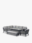 Portofino Rectangle Sofa with Large Firepit Dining Table, Bench & Chair