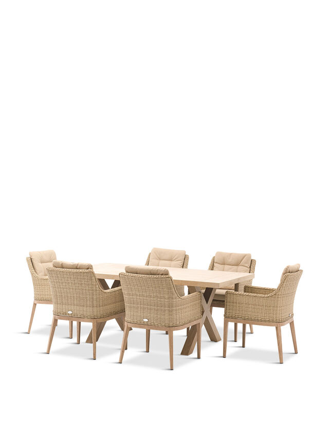 Monterey Vogue 6 Seat Dining Set with Ceramic Dining Table & 6 Armchairs