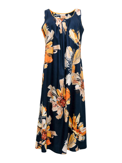 Cosmo Navy Floral Long Nightdress