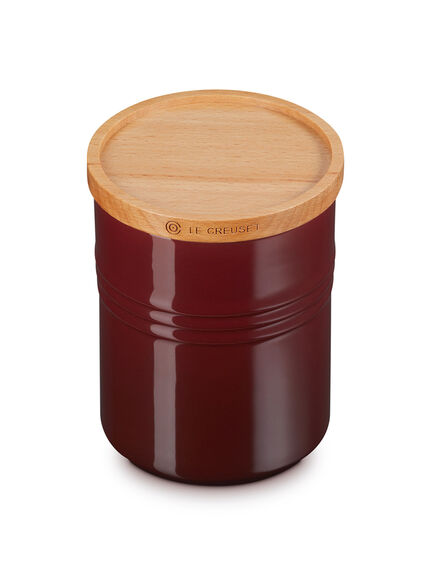 Stoneware Medium Storage Jar with Wooden Lid
