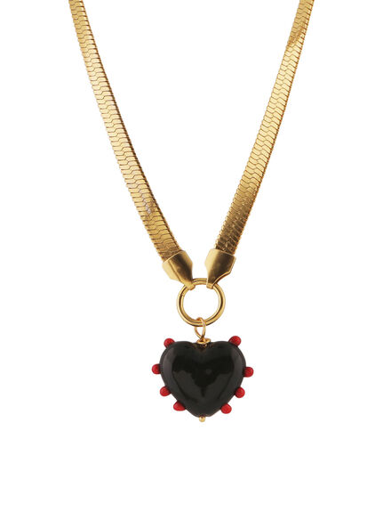 Milagros Heart Snake Chain Necklace