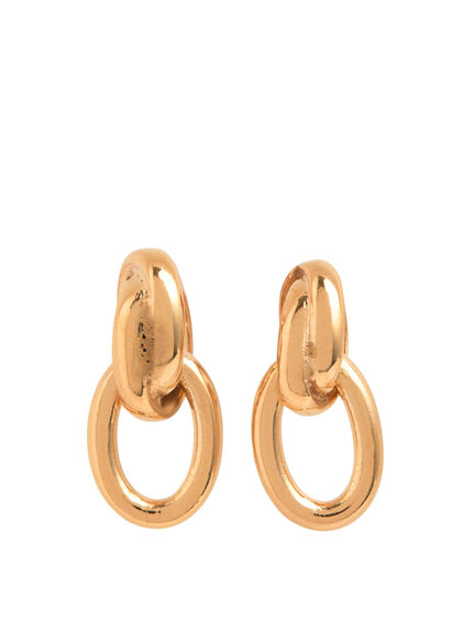 Small Gold Double Link Stud Earrings