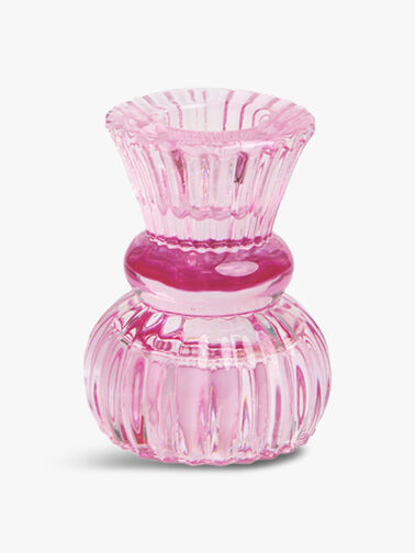 Small Glass Candle Holder Pink