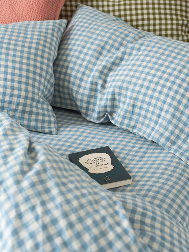 Gingham Linen Fitted Sheet