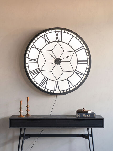 Oversized Backlit Wall Clock with 2m cable
