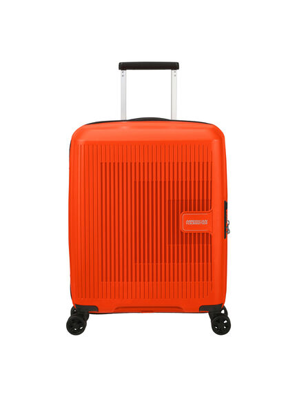 American Tourister Aerostep Spinner 55cm Small Expandable Suitcase, Bright Orange