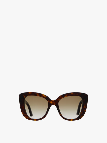Square Cat Eye Acetate Sunglasses Havana-Havana-Brown