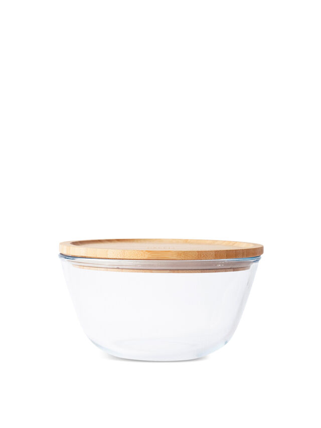 Glass Mixing Bowl with Bamboo Lid 1.6L