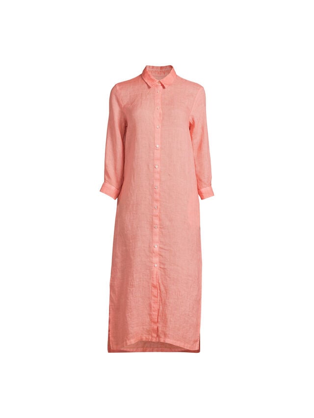3/4 Sleeve Midi Shirt Dress