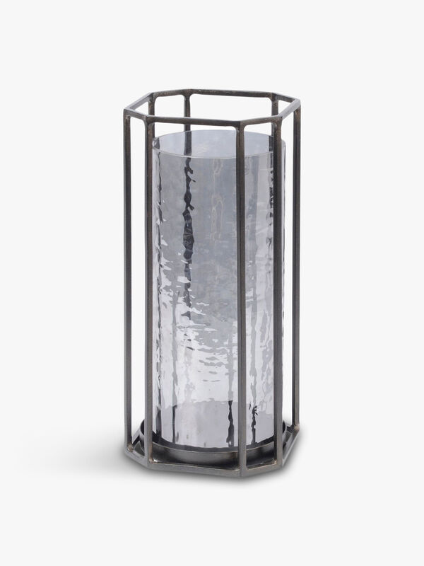 Bersa Small Faceted Hurricane Candle Holder