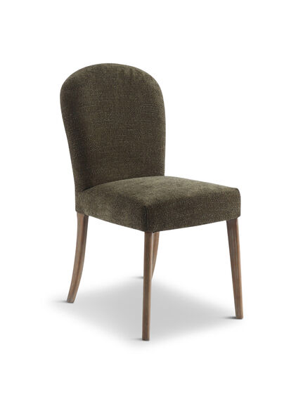 Maurice Green Boucle Dining Chair With Brass Studs