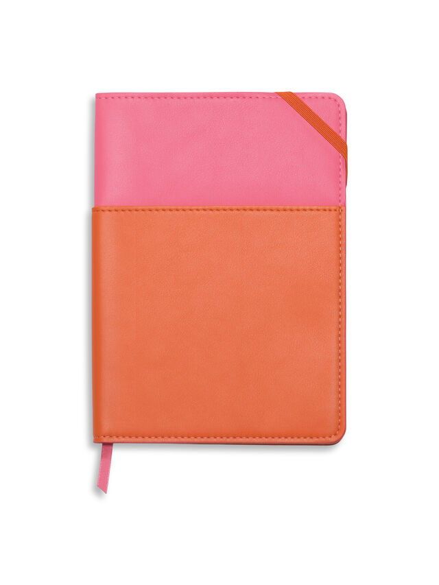 Vegan Leather Pocket Journal - Pink & Chili
