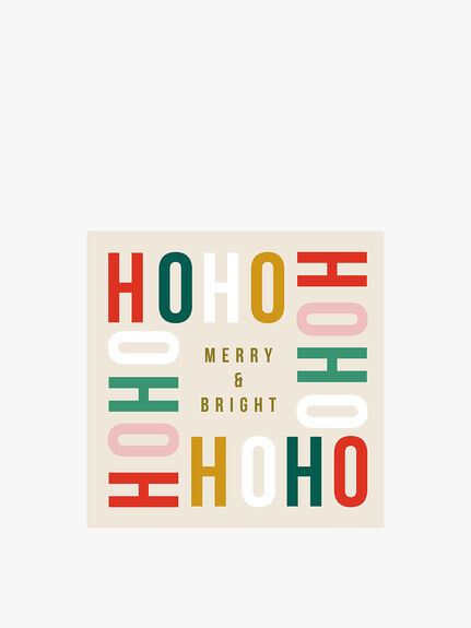 Ho Ho Ho text Charity Card Pack