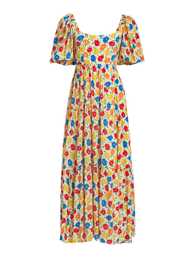 Gianna Tie Back Yellow Floral Maxi Dress