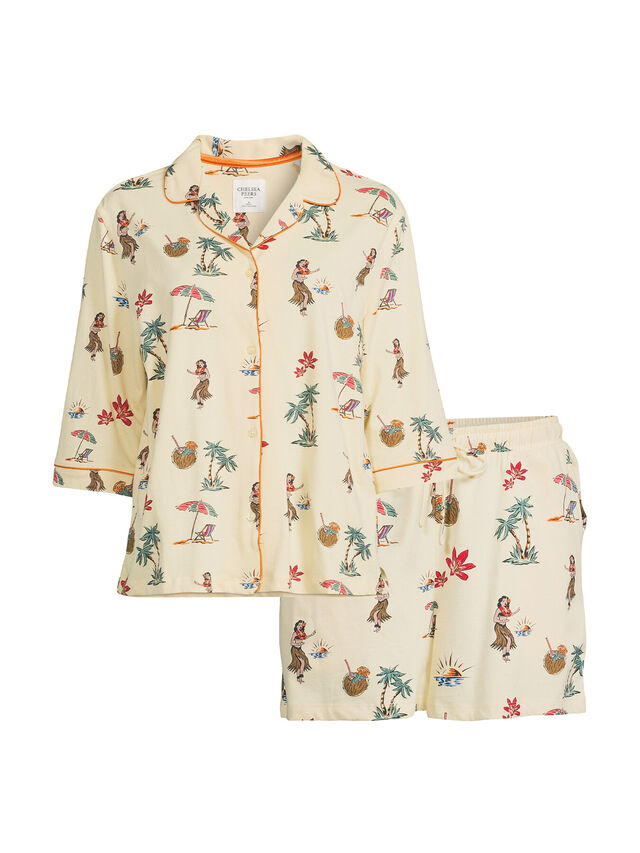 Tropical Icons Wide Sleeve Shirt and Boxer Short Set