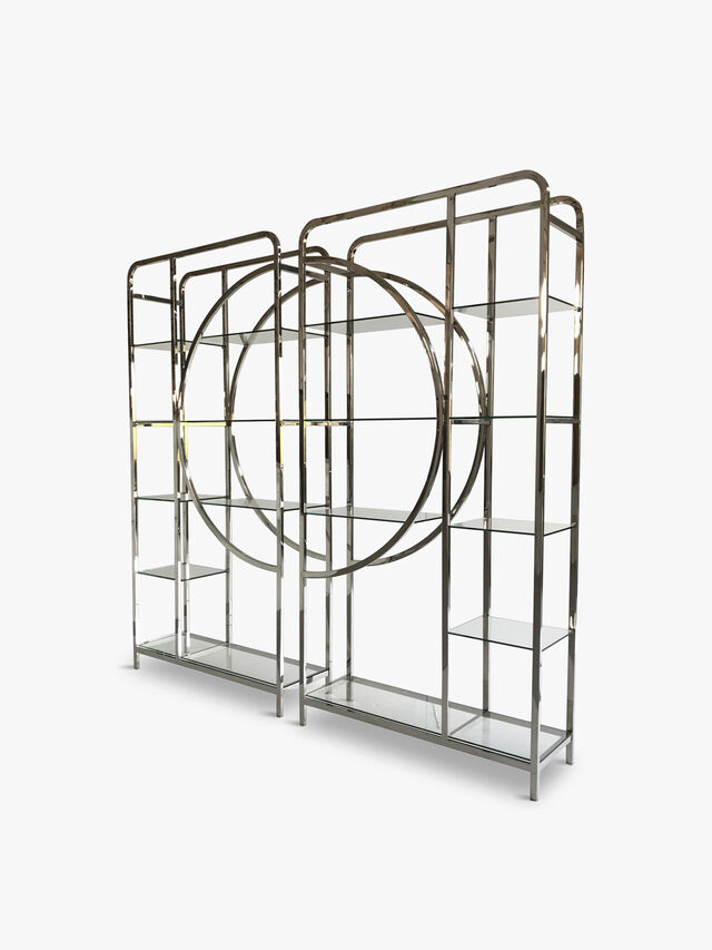 Set of 2 Decadence Gatsby Stainless Steel  Shelving Unit