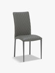 Roma Leather Dining Chair, Grey