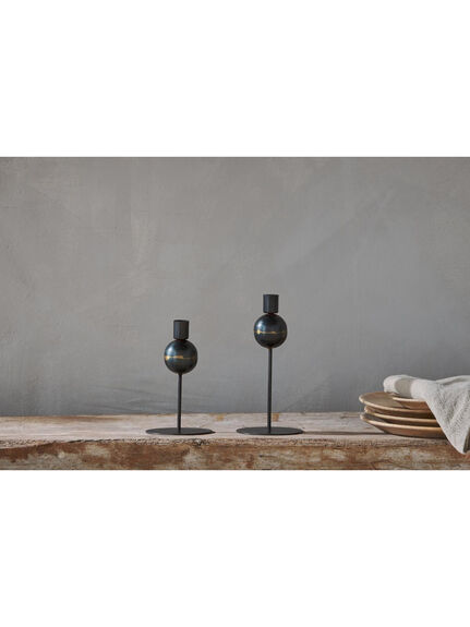 Endo Recycled Iron Candle Holder Set of 2