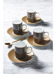 Arris Side Espresso Cup and Saucer, Set of 4