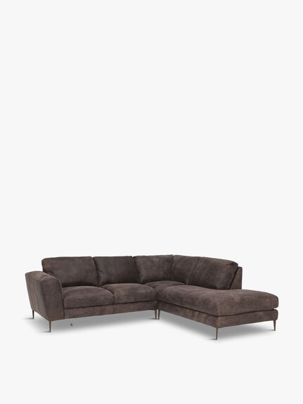 New Troy Right Hand Facing Leather Chaise Sofa