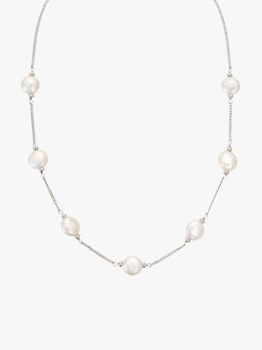 Luxe White Coin Pearl Necklace