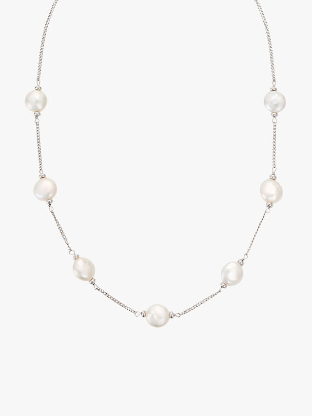 Luxe White Coin Pearl Necklace