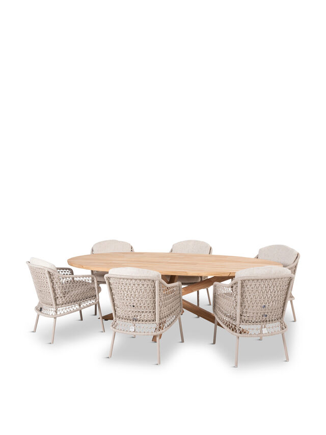 Puccini 6 Seater Dining Set with Oval Dining Table & 6 Chairs