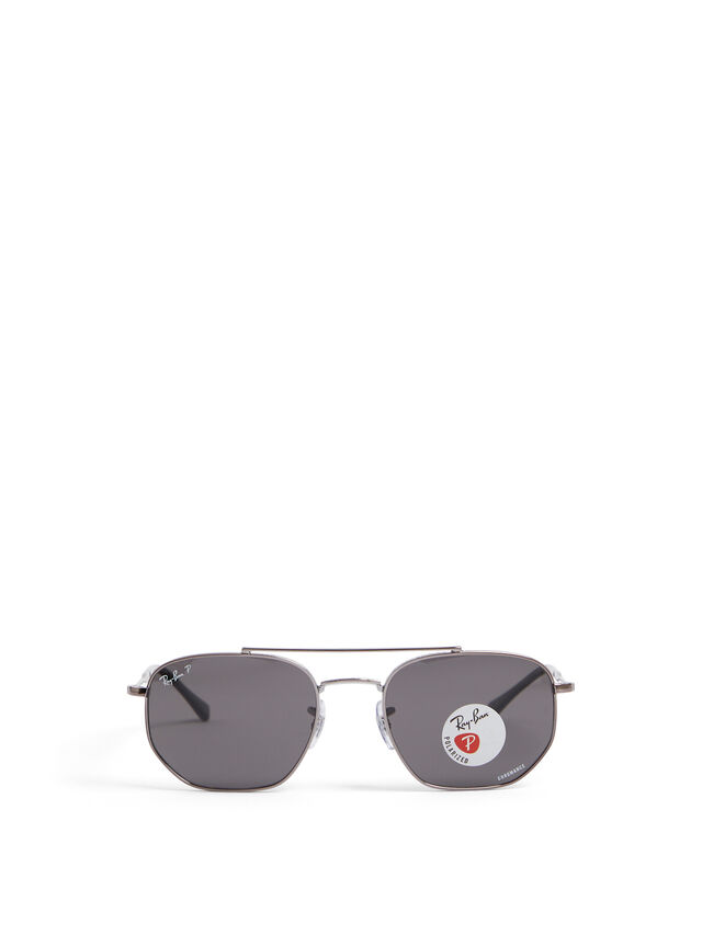 Angular Polarised Metal Sunglasses
