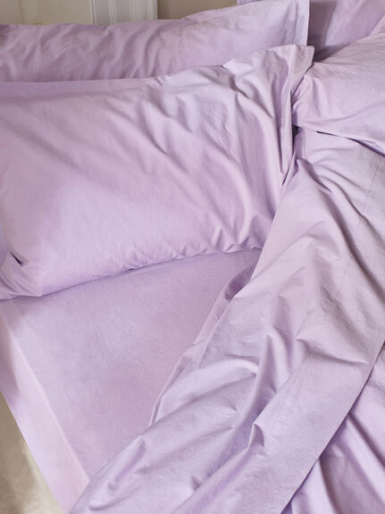 Lavender Washed Cotton Fitted Sheet