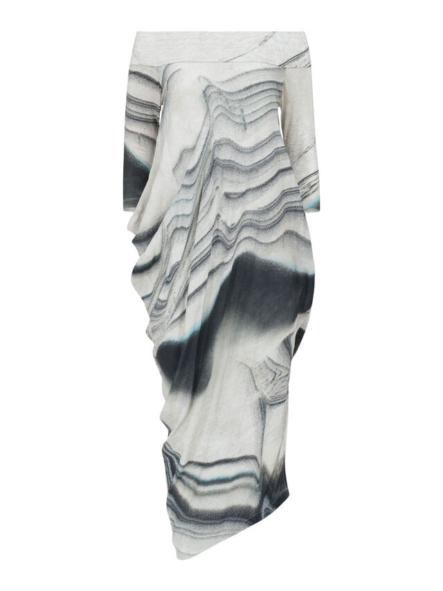 Printed Jersey Midi Dress