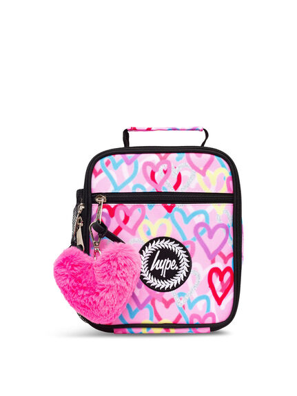 Pink Graffiti Hearts Lunch Box