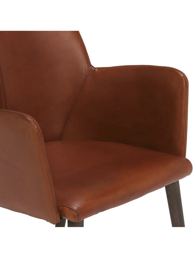 Edgar Dining Chair, Light Brown Leather