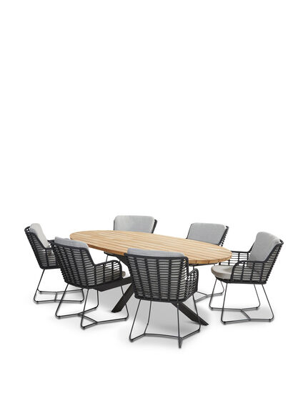 Fabrice 6 Seat Dining Set with Dining Table and 6 Chairs