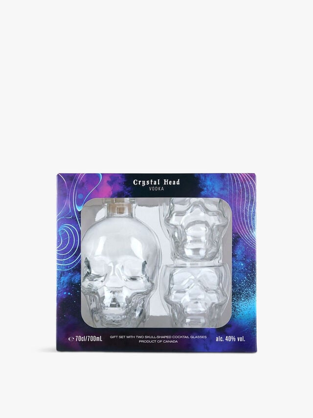 Crystal Head with Cocktail Glasses