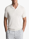 Shooter Open Collar Linen Blend Polo Shirt