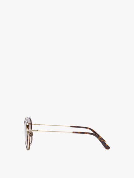 Tort Thin Cat-Eye Acetate Sunglasses
