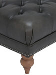 Ullswater Leather Rectangular Footstool, Vintage Flint