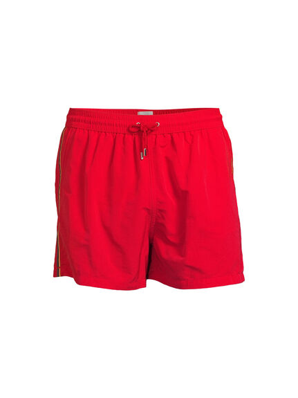 Red Swim Shorts With 'Artist Stripe' Trim
