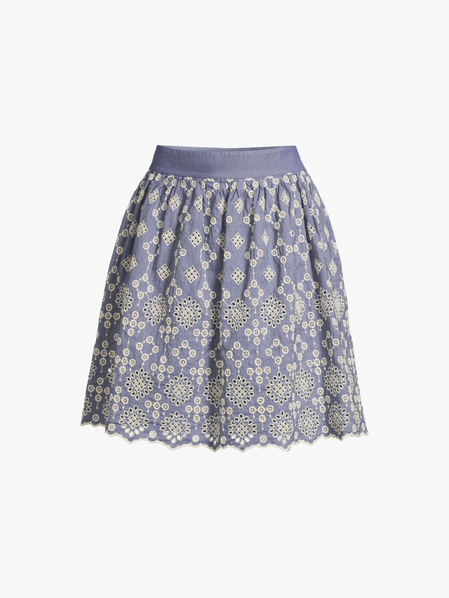 Arrotola High Waisted Embroidery Short Skirt