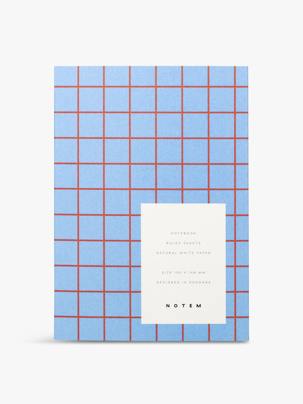 Uma Blue Grid Small Notebook Ruled Pages