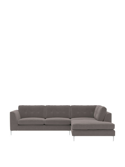 Conza Velvet Large Left Hand Facing Corner Sofa