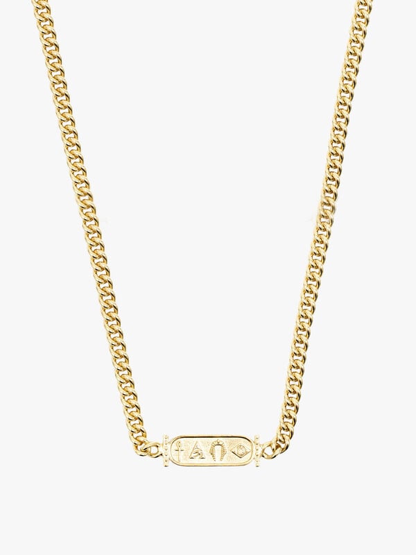 Gold Hiero Bar Necklace