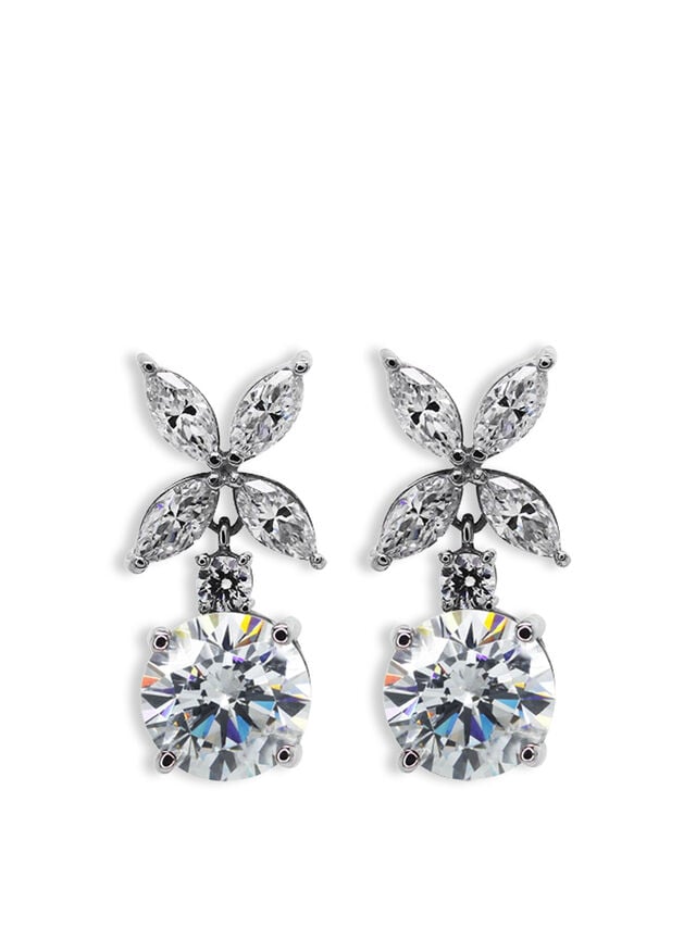 Jasmine Chicory Round Drop Earrings