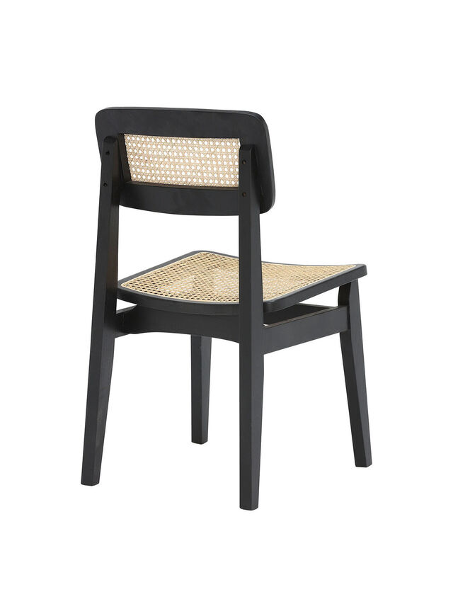 Malin Dining Chair, Black Beech and Rattan