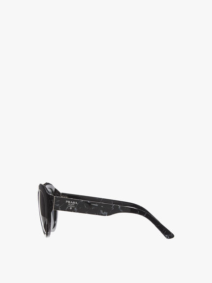 PR01YS Round Sunglasses with Marble Arms