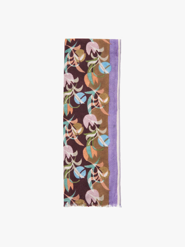Small Floral Printed Wool Scarf