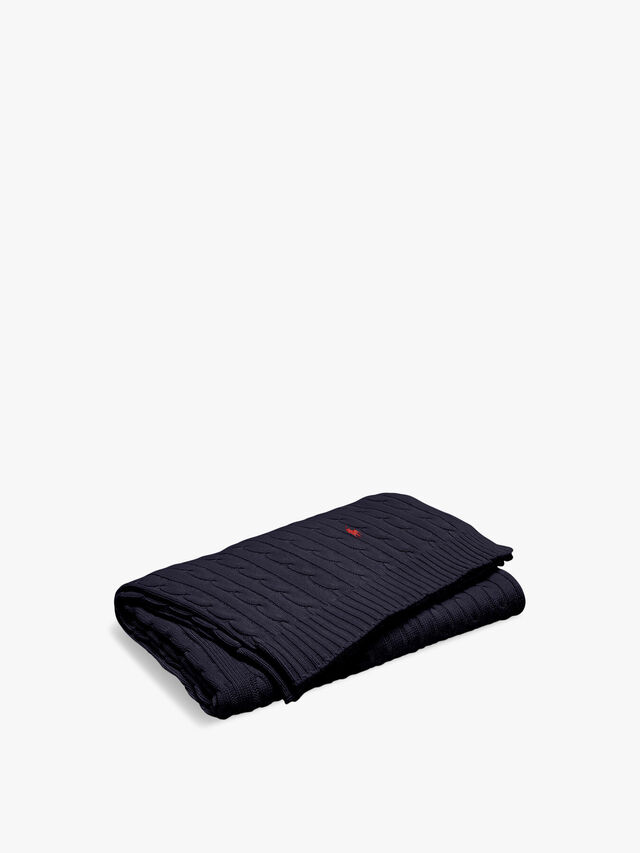 Cable Navy Throw 137x183